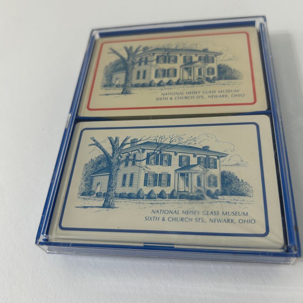Vintage Heisey Glass Museum Playing Cards w/ Case Sealed Double Deck  USA
